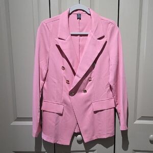 Pink Double-Breasted Women's Blazer